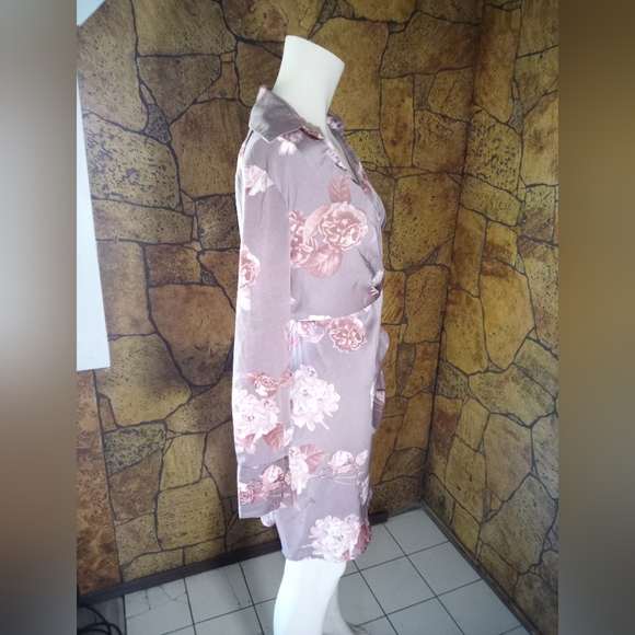 Black Tape_ Pink and Brown Floral Dress - Picture 3 of 4